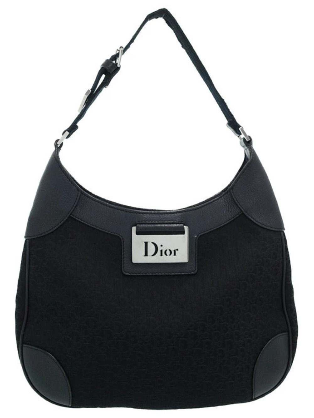 Christian Dior Street Chic Hobo Bag black canvas leather